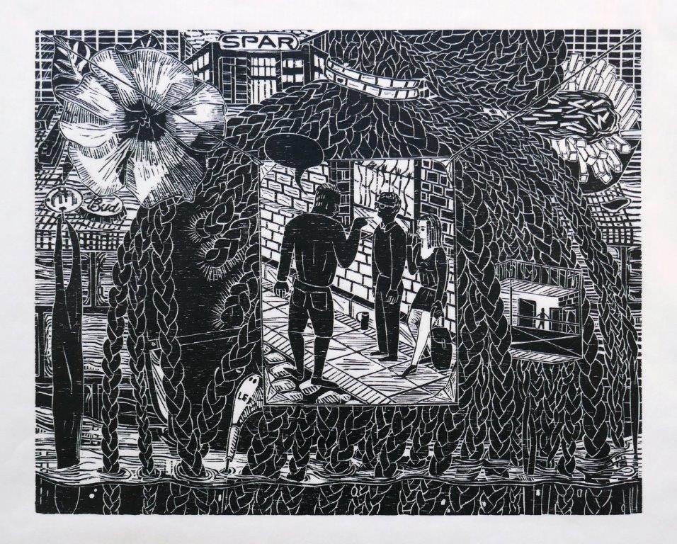 Gabriela Jolowicz, Stag's Head, woodcut