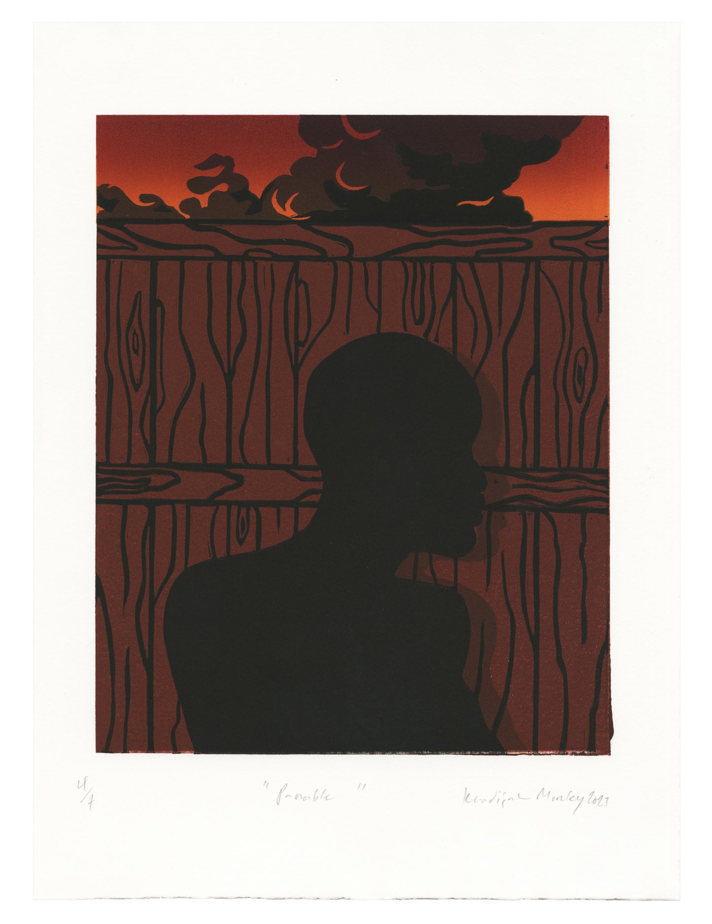 Khadijah Morley, Parable, linocut