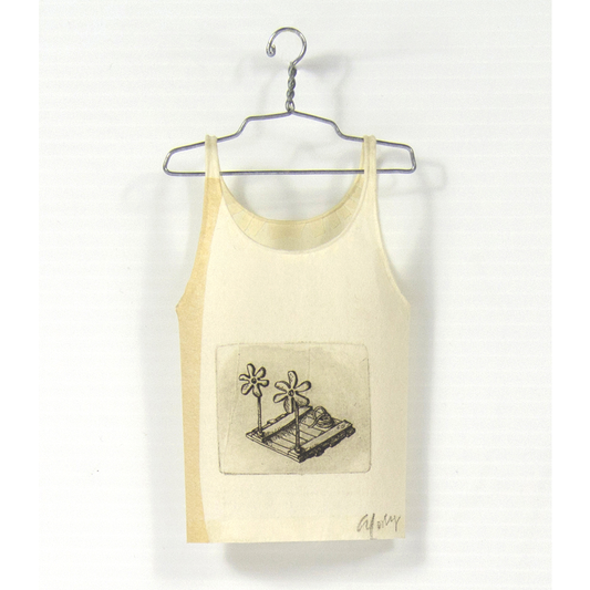 Cybèle Young, Camisole on hanger - raft, copper plate etching, Japanese paper (Washi)