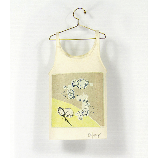 Cybèle Young, Camisole on hanger - net bubbles, copper plate etching, Japanese paper (Washi)