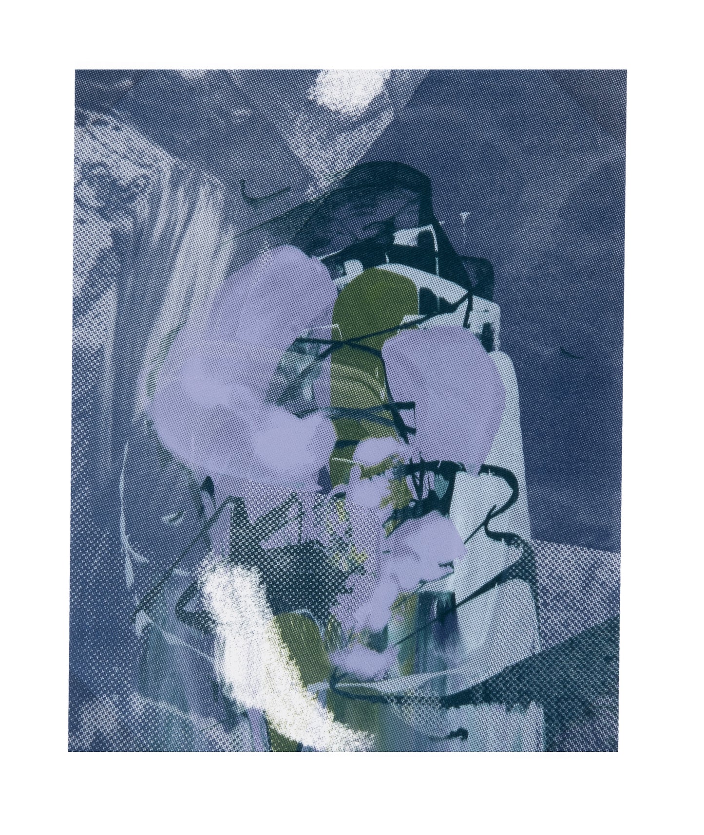 Rachael Dodgson, mini marble mac tac mono X (purple), 2024, screenprint, edition: 1/1, paper size: 10” x 8”