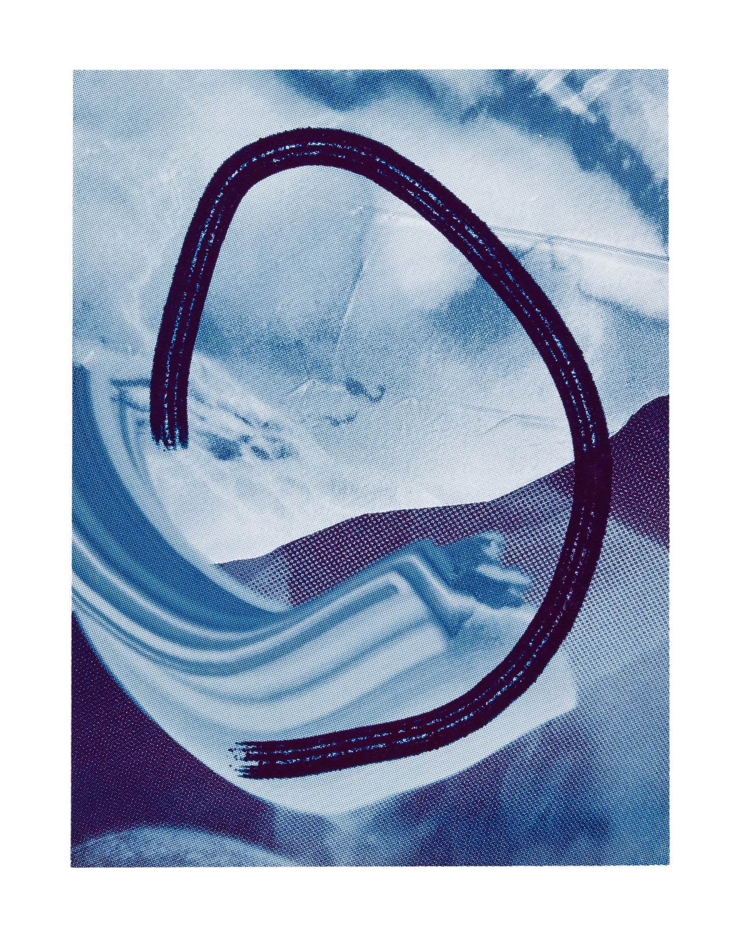 Rachael Dodgson, mini marble mac tac mono VIII (green & blue), 2024, screenprint, edition: 1/4, paper size: 16” x 12”