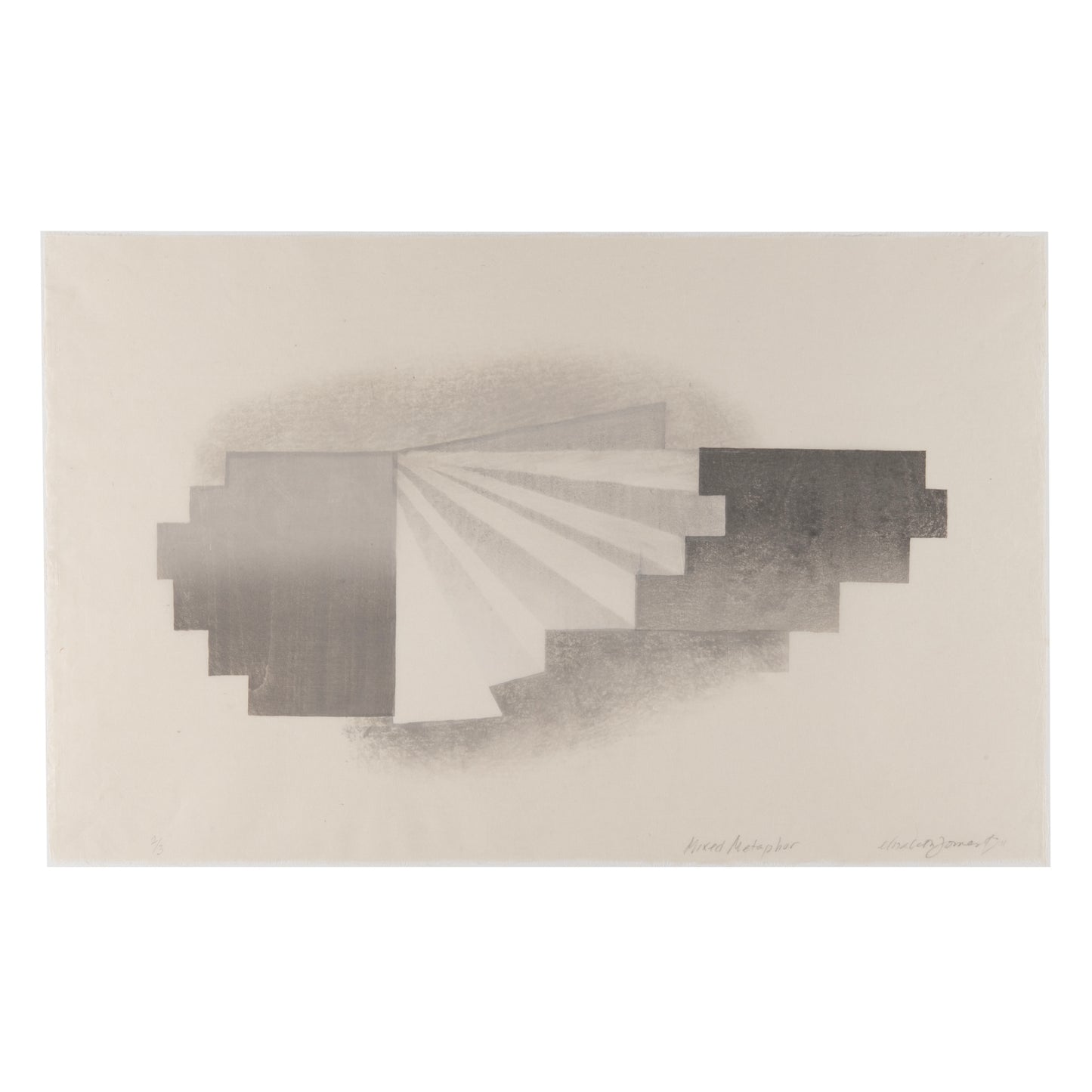 Elizabeth Forrest, Mixed Metaphor, mokuhanga print on uchiyama Washi (Japanese paper), edition: 2/3, paper size: 25" x 16"