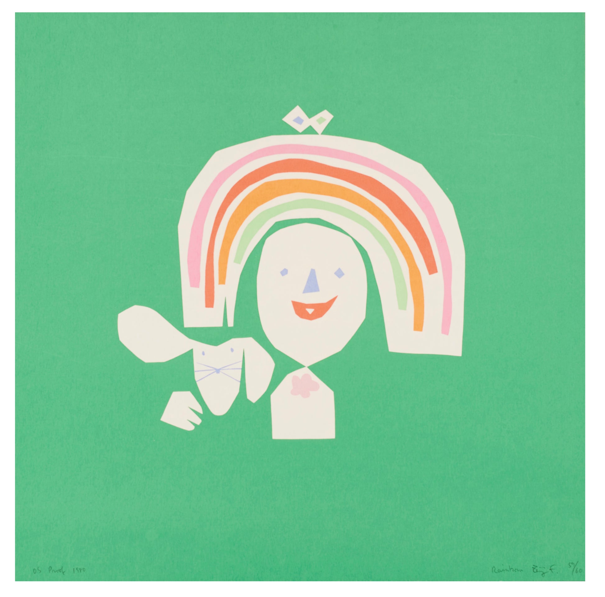 ‘Rainbow’ by Zenji Funabashi (1980). Screenprint, edition of 60, 15.75 × 15.75 in.