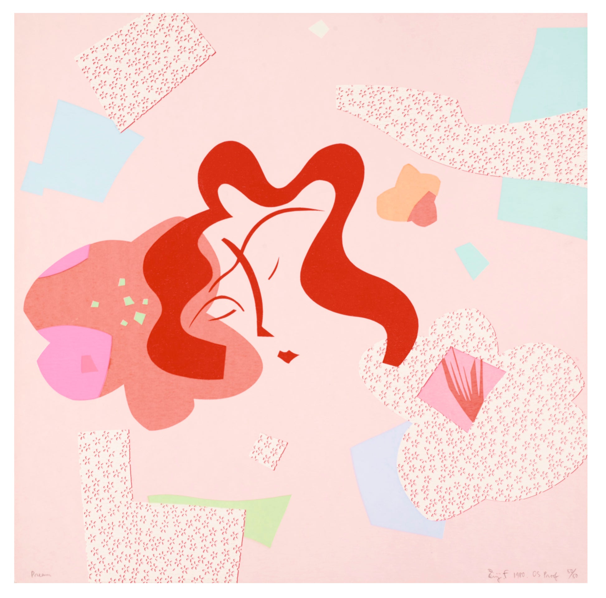 ‘Dream’ by Zenji Funabashi (1980). Screenprint, edition of 50, 15.75 × 15.75 in.