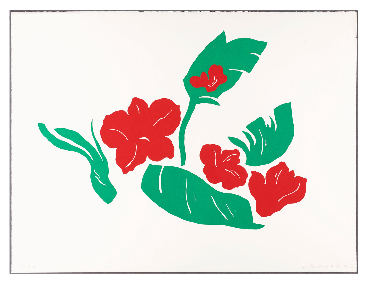 Zenji Funabashi, Four Flowers, screenprint