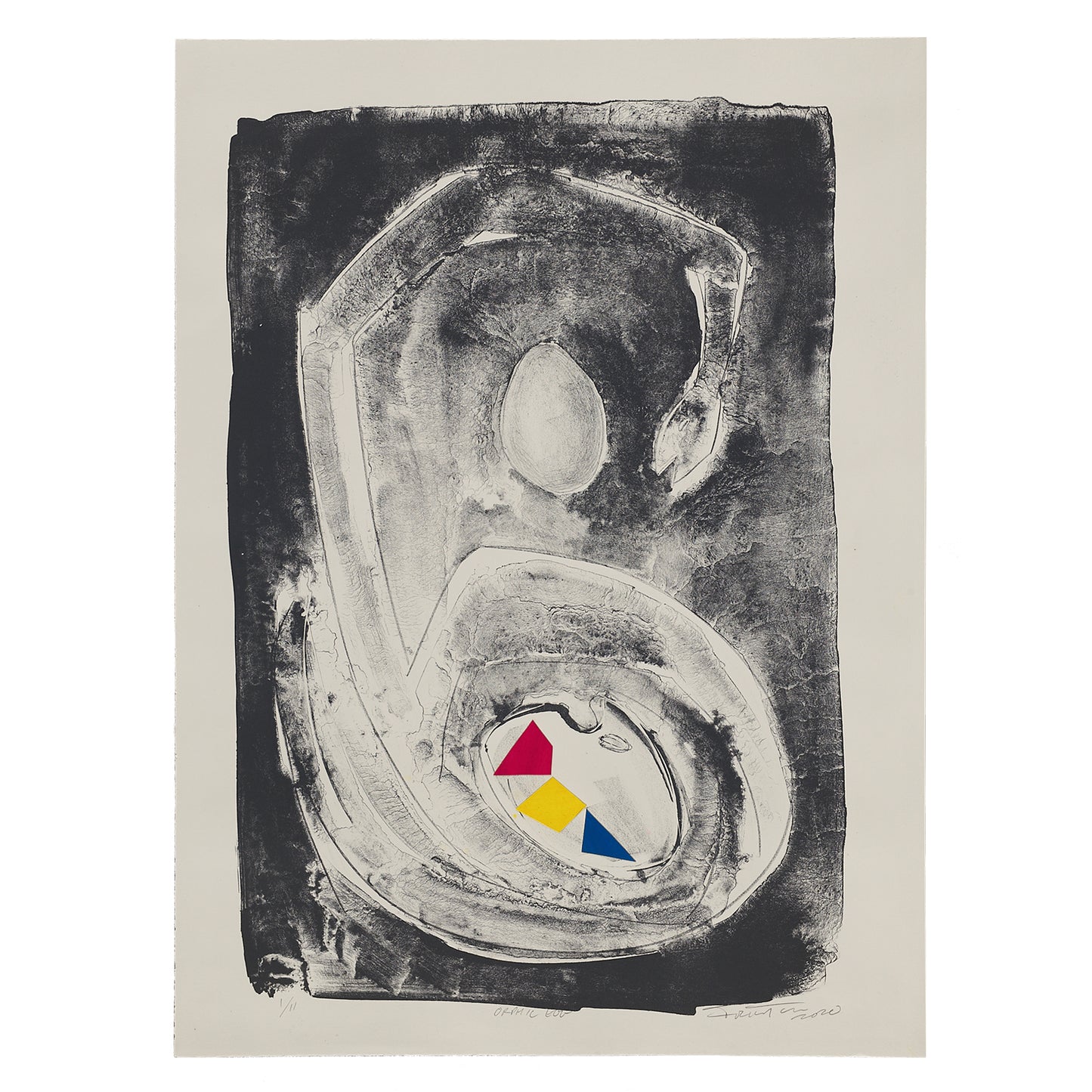 Ted Fullerton, Orphic Egg, stone lithograph