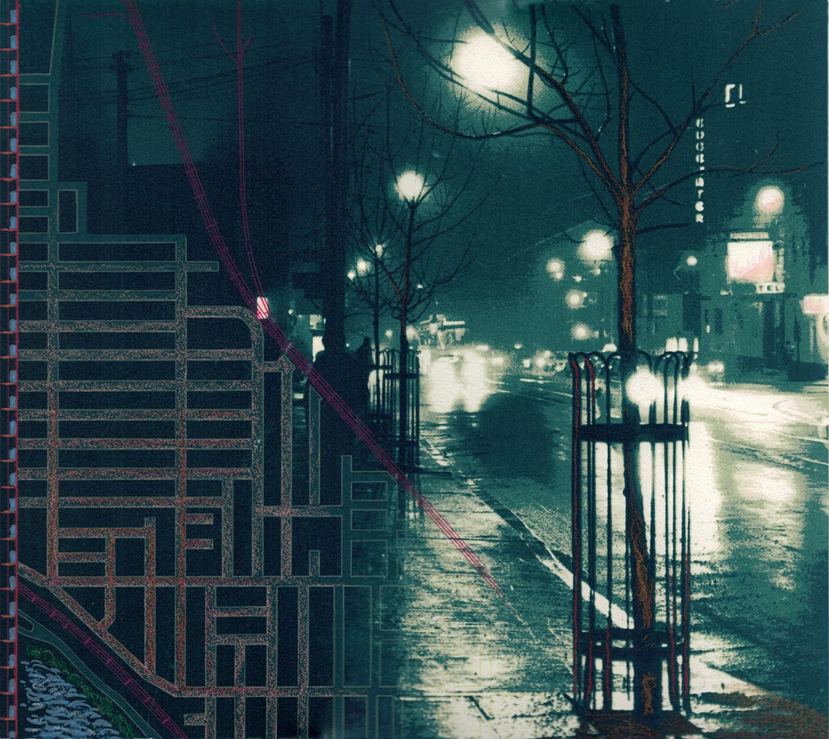 E.J Howorth - Night Dog at 5 Corners