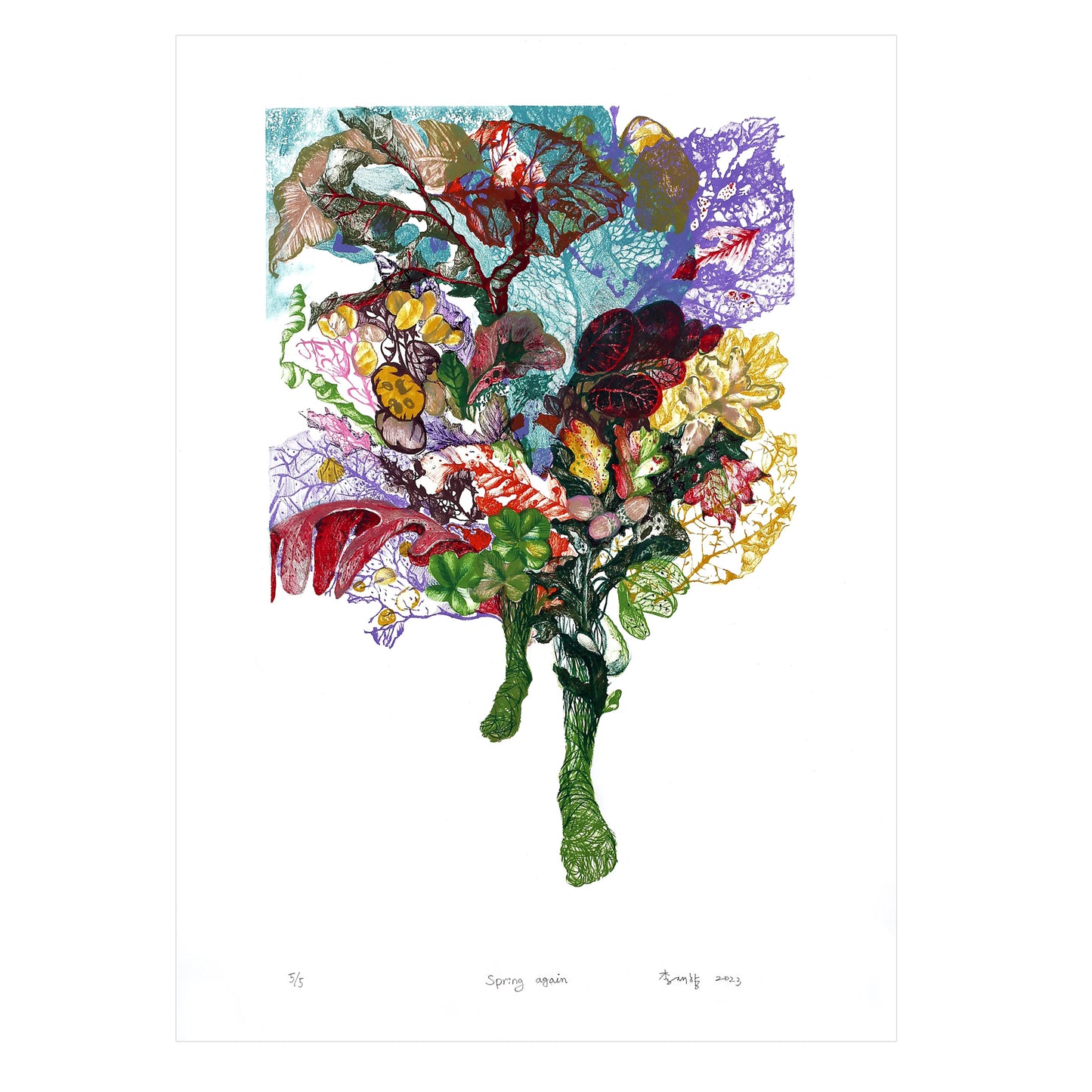 Jaehyang Lee, Spring Again, 2023, lithograph, edition of 5, paper size: 28" x 18"