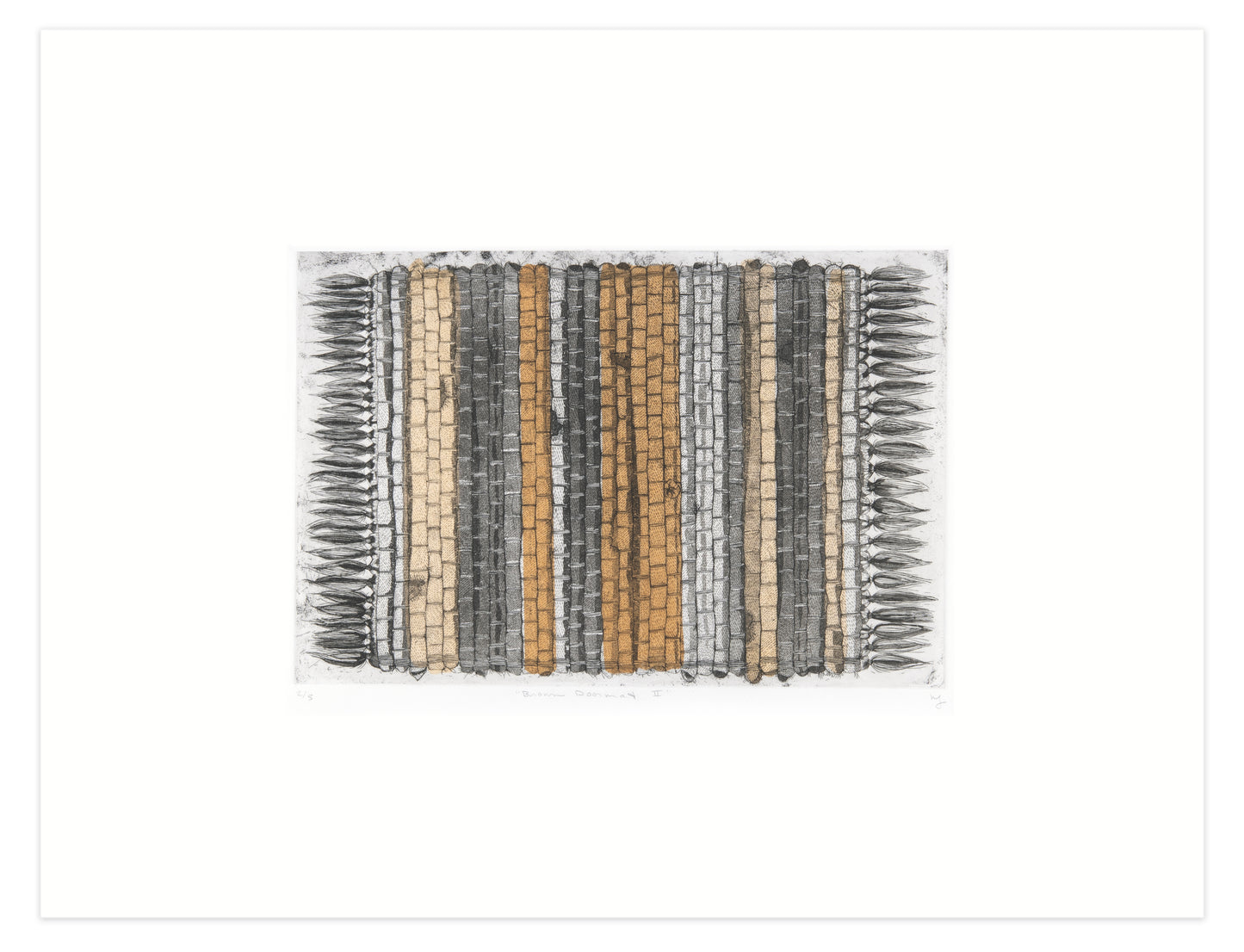 Kaleena Stasiak, Brown Doormat II, etching, edition 2/5, image size: 11" × 16", paper size: 22" × 30".