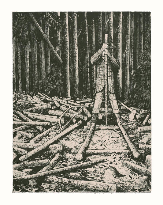 William Kurelek - Building a Cord Cradle