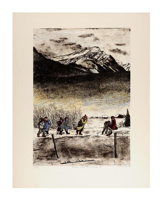 William Kurelek - Children Schoolbound in Northern B.C.