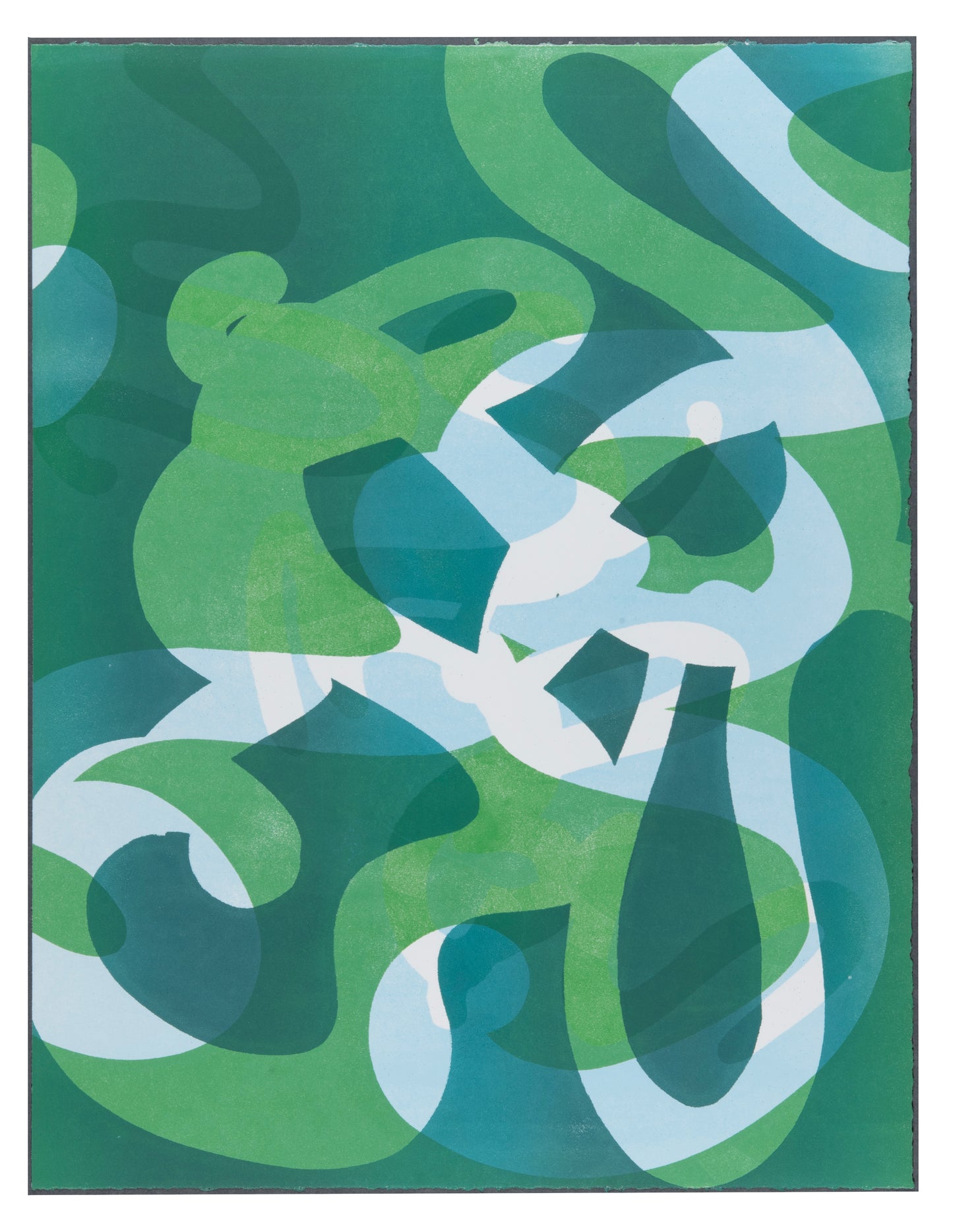 Karen Kar Yen Law, Green 2, 2022, monoprint, edition: 1/1, paper size: 26" × 20"