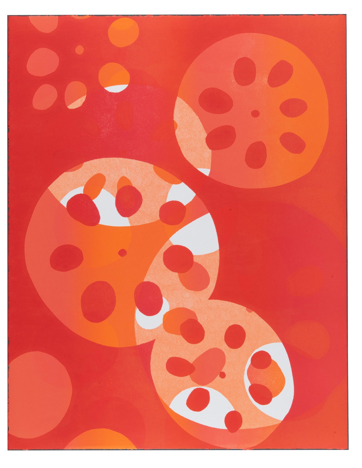 Karen Kar Yen Law, Lotus Root 2, 2022, monoprint, edition: 1/1, paper size: 26" × 20"