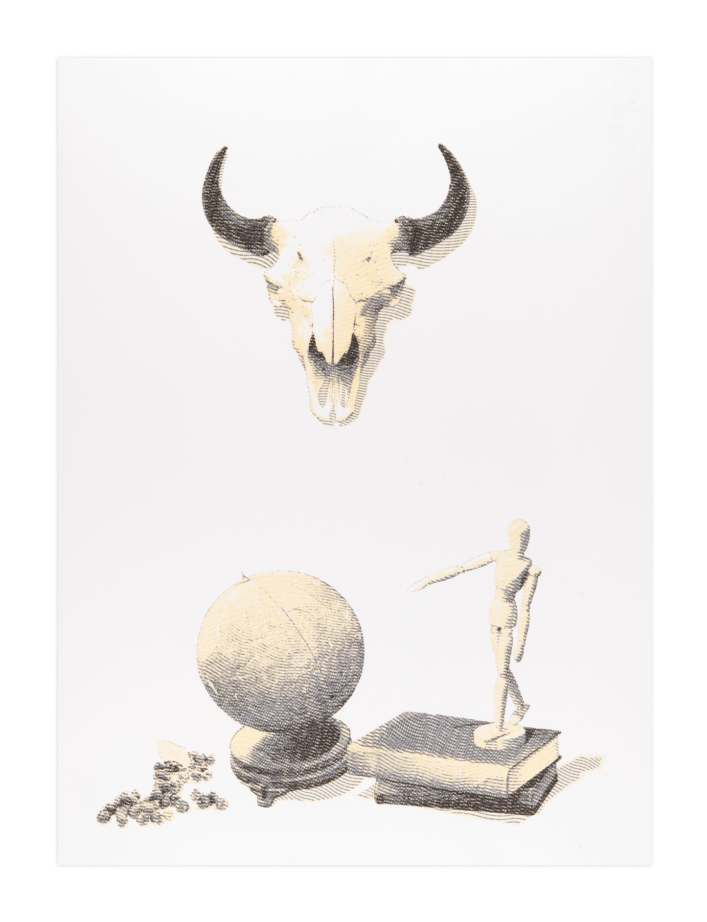 Lee Henderson, A Hand that Points Aligns the Air (Right), 2017, photo-lithograph, edition: F/P (Fundraising Proof), size: 22.5" x 30.25"