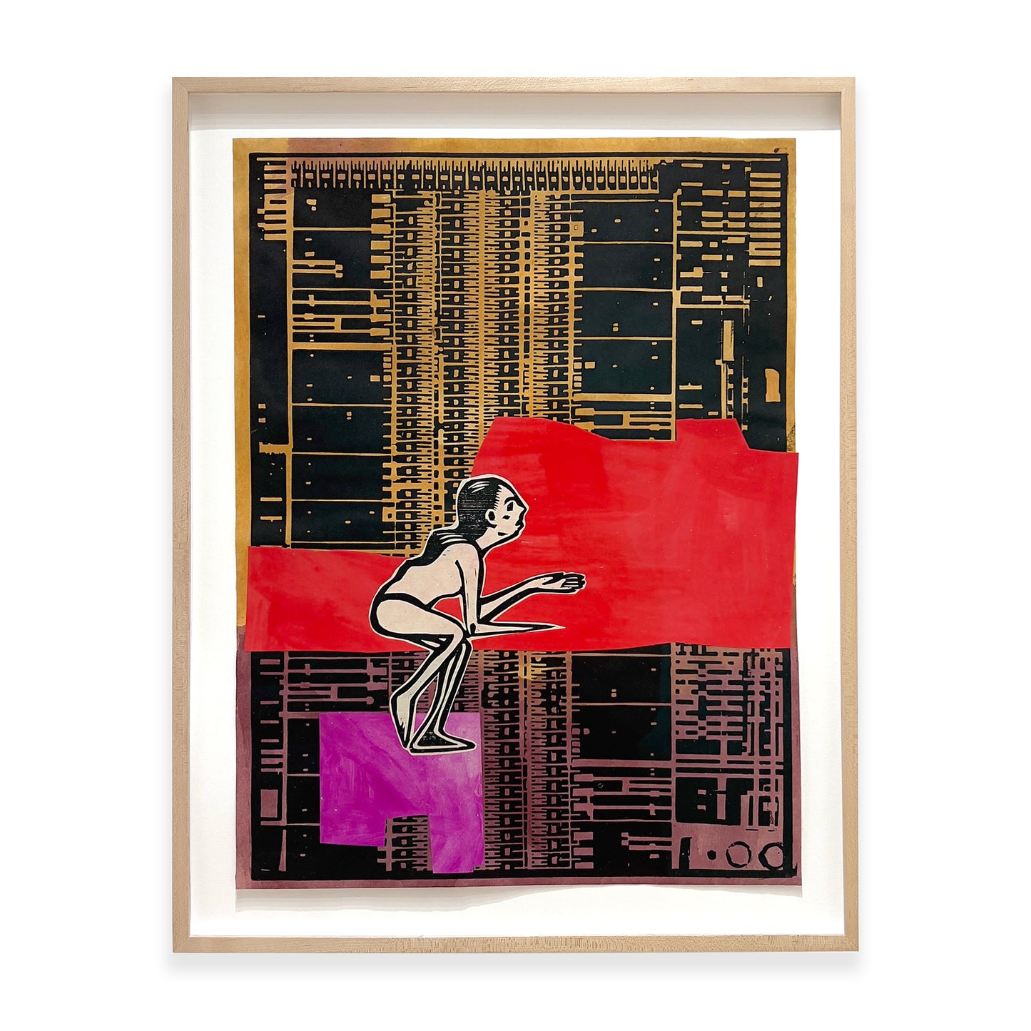 Libby Hague, Every Heart Can Grow Bigger, 2014, woodcut on CNC relief, Edition 1/1, 23.75" x 17.75"