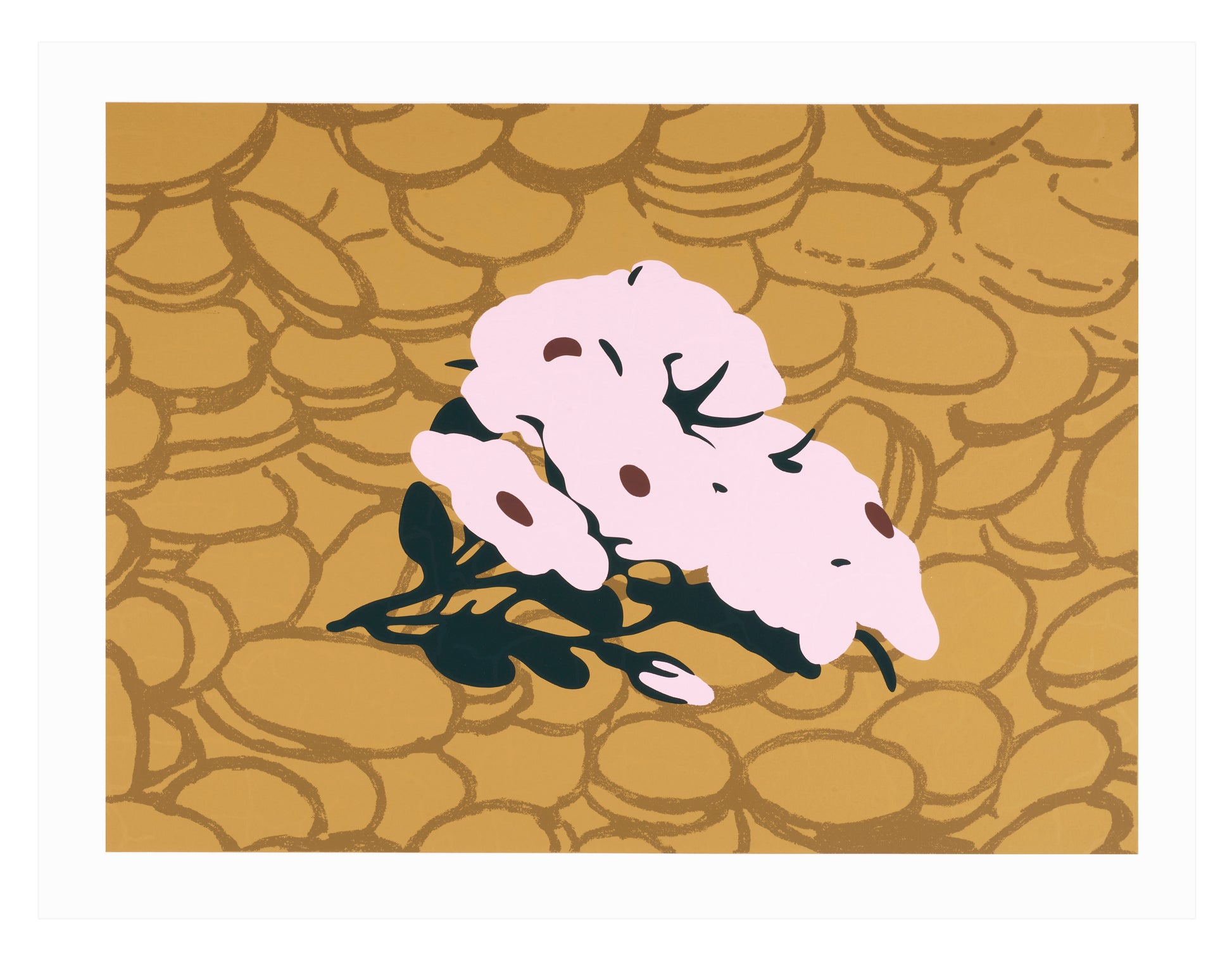 ‘Untitled (Dusty Rose Flower)’ by Shogo Okada. Screenprint, edition of 4, 19 × 25 in.