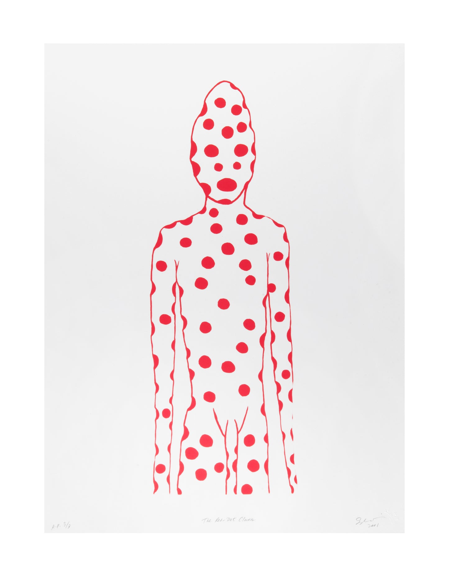 Ed Pien, The Red-Dot Clown, 2001, screenprint, edition 3/3, paper: 30" x 22"