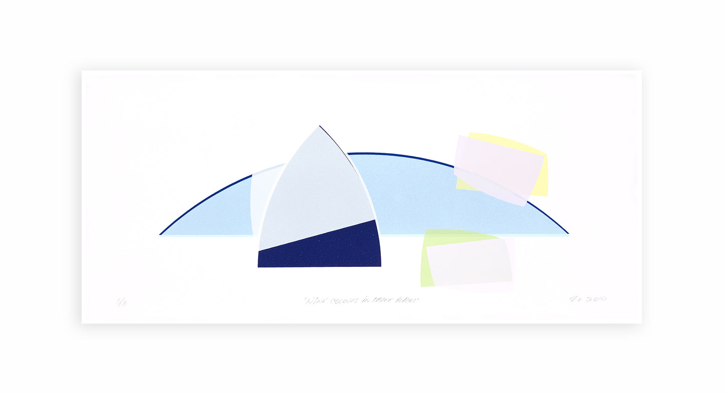 Walter Procska, Nine Colours in Three Places, 2019, screenprint, 4/8, paper size: 8" x 17.75"