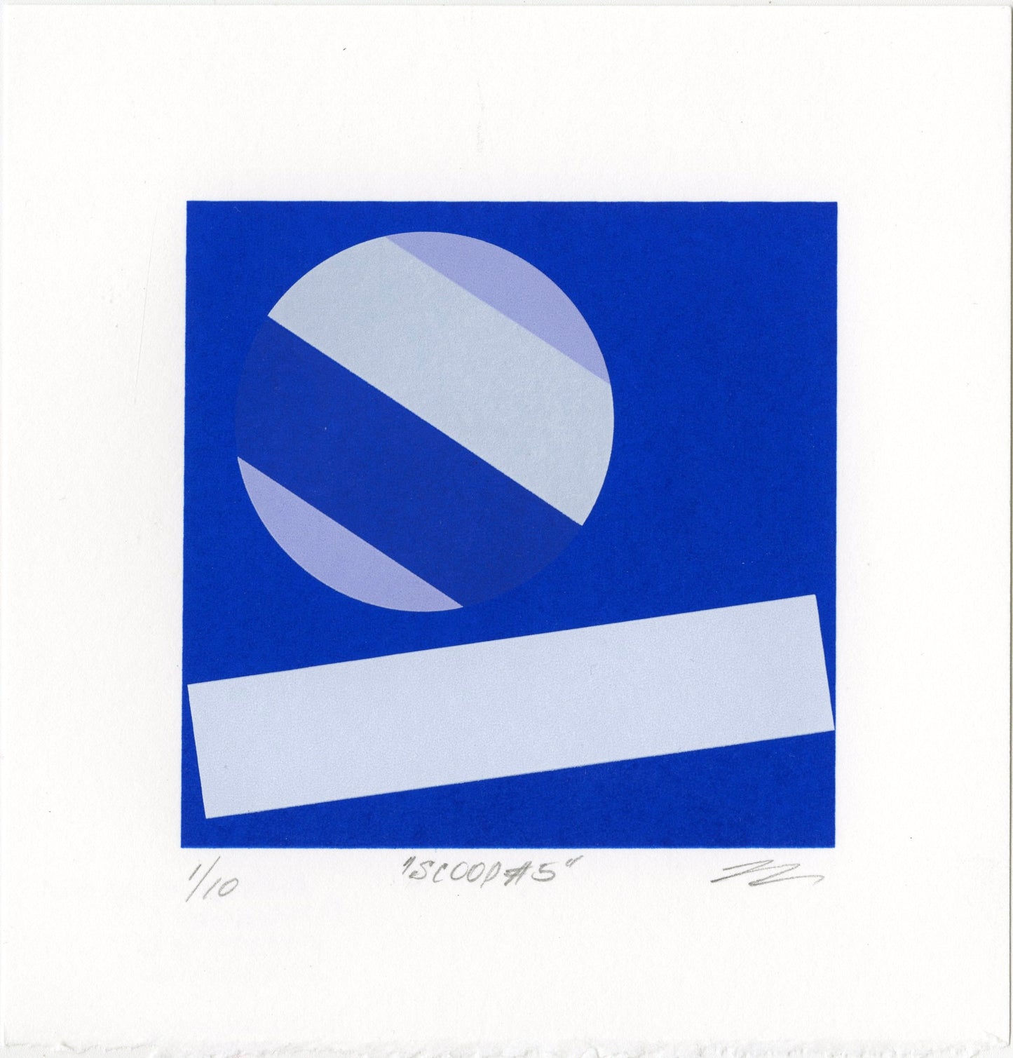 Walter Procska, Scoop #5, 2026, screenprint, edition pf 10, paper size: 6" x 6", note: paper has a deckled edge