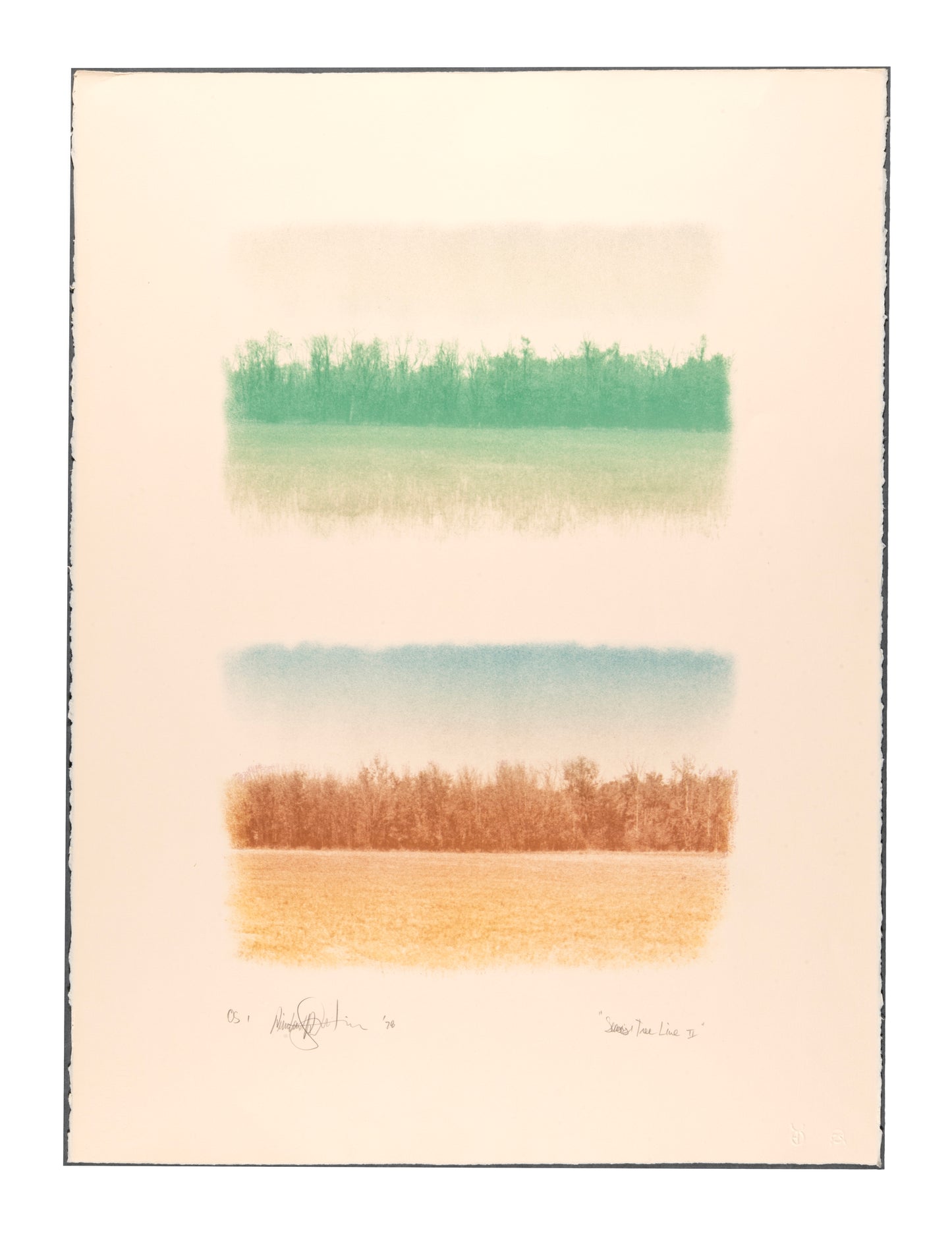 Reinhard Reitzenstein, Season's Tree Line II, 1978, lithograph, edition: OS 1 (Open Studio), size: 30" x 22.25"