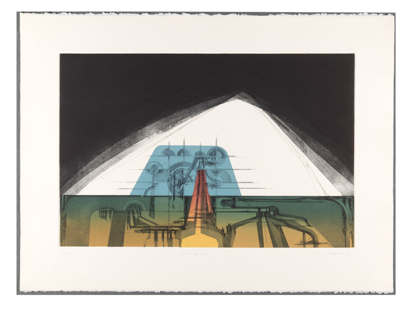 Robert Game, Within the Hill, 1979, etching and screenprint, edition: 20/25, paper size: 22.25" x 30"