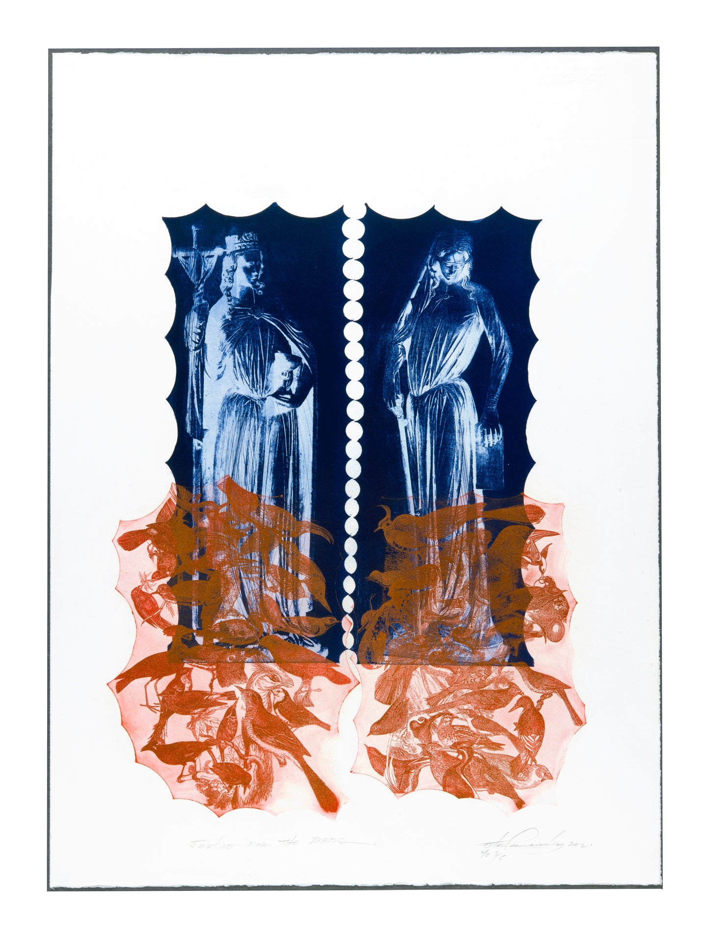 Otis Tamasauskas, Justice for the Birds, 2021, Lithograph, V/E 3/5 (Varied Edition), paper size: 30.25" x 22.25"