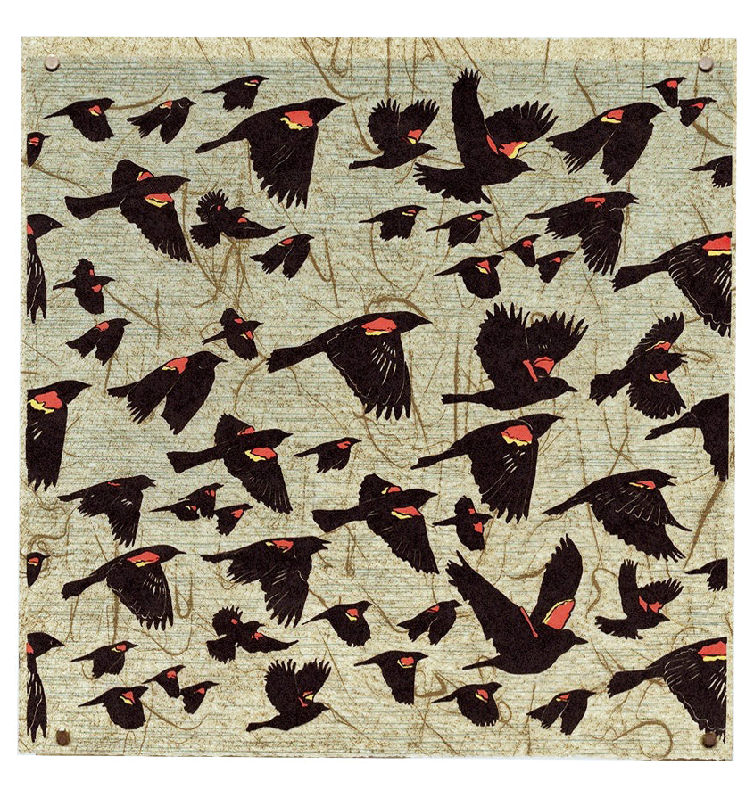 E.J. (Ted) Howorth, Swarm II, 2015, screenprint on washi (Japanese paper), edition of 16, paper size: 12" x 11.75"