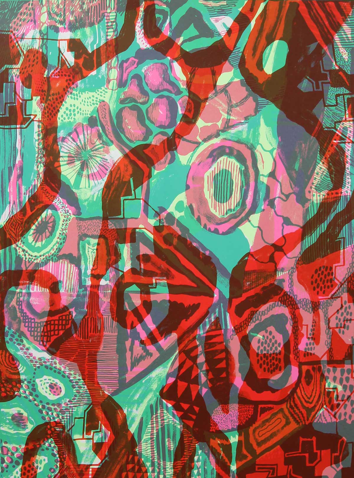 Philippe Blanchard - Pink Teal Red