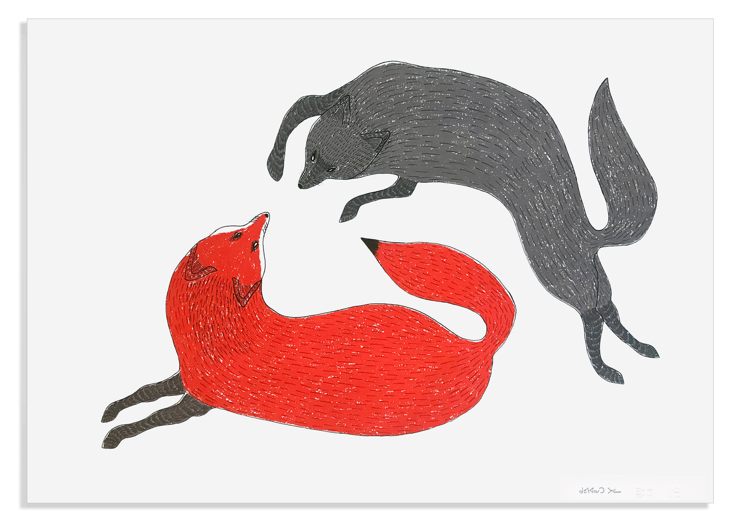 Quvianaqtuk Pudlat - Playful Foxes I