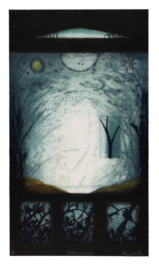 Ann McCall, Tombee de la nuit, collagraph