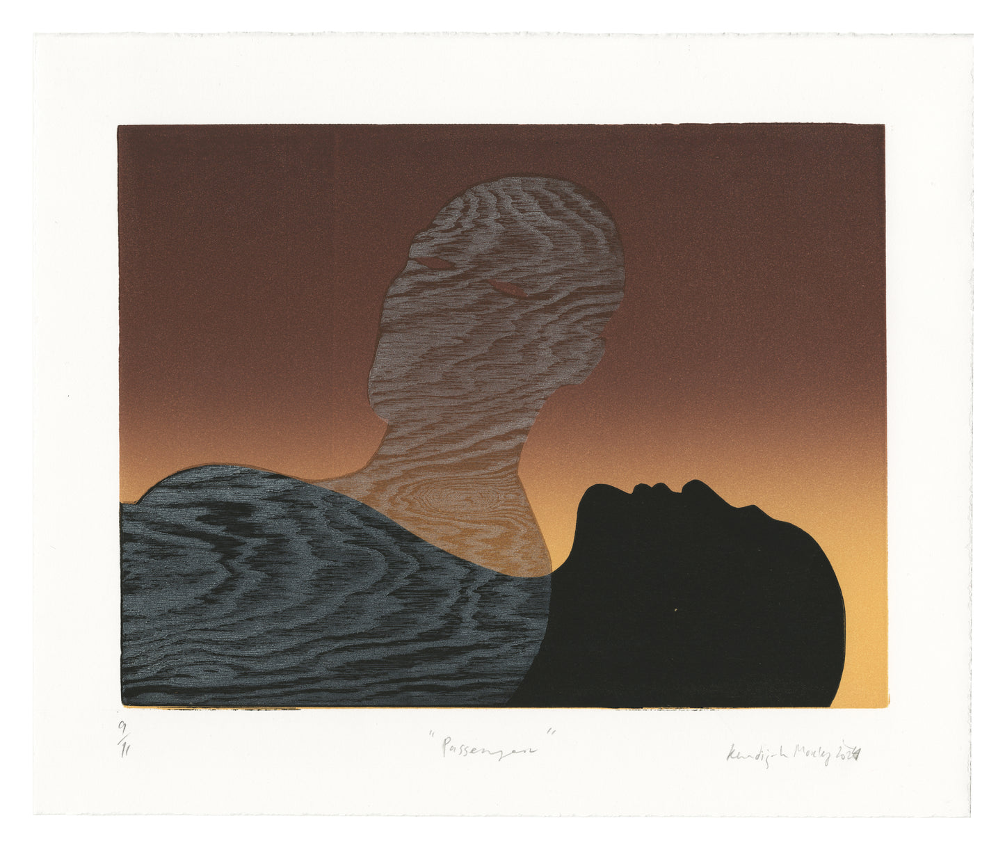 Khadijah Morley, Passenger, linocut and woodcut