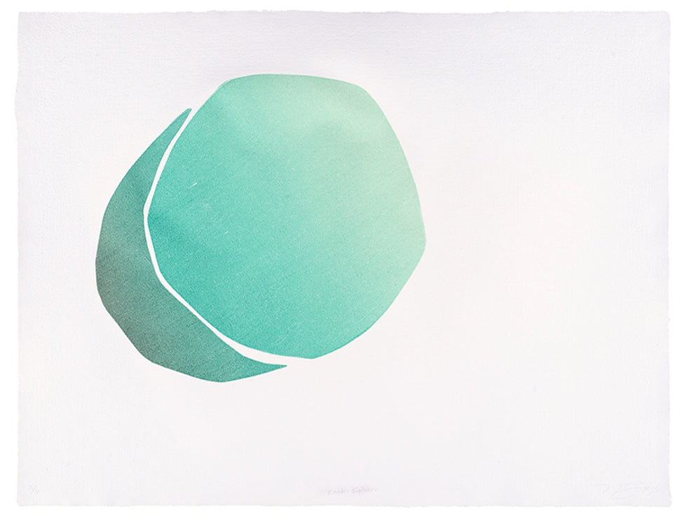 Nancy Fox, Rock - sphere, woodcut on St-Armand Cotton paper