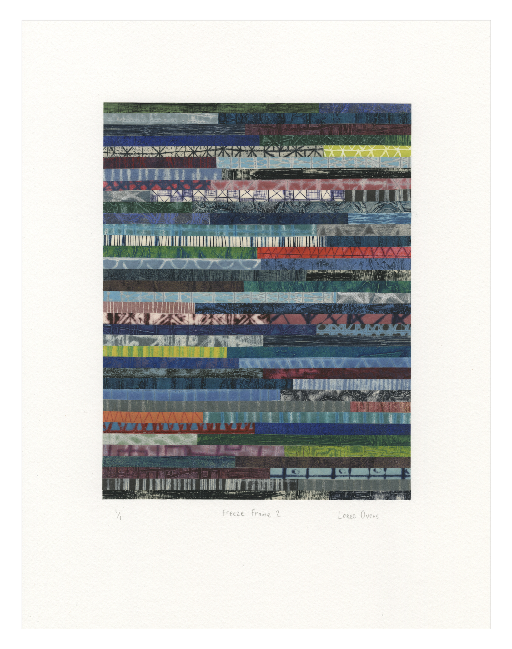 Loree Ovens, Freeze Frame 2, collagraph and drypoint
