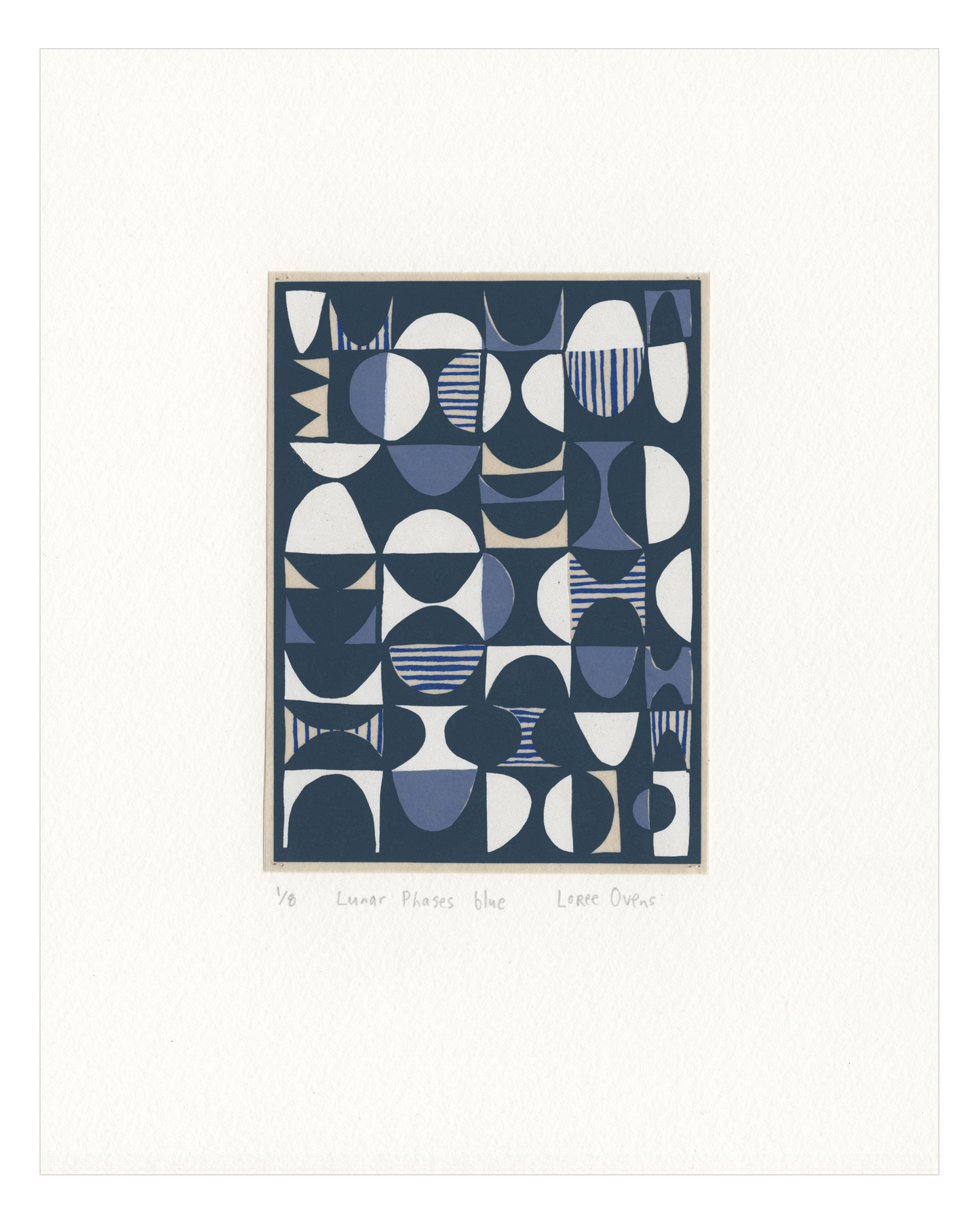 Loree Ovens, Lunar Phases blue, screenprint