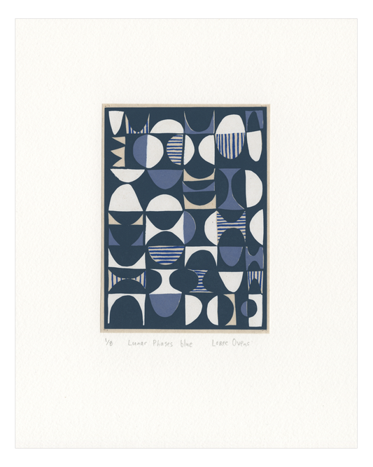 Loree Ovens, Lunar Phases blue, screenprint
