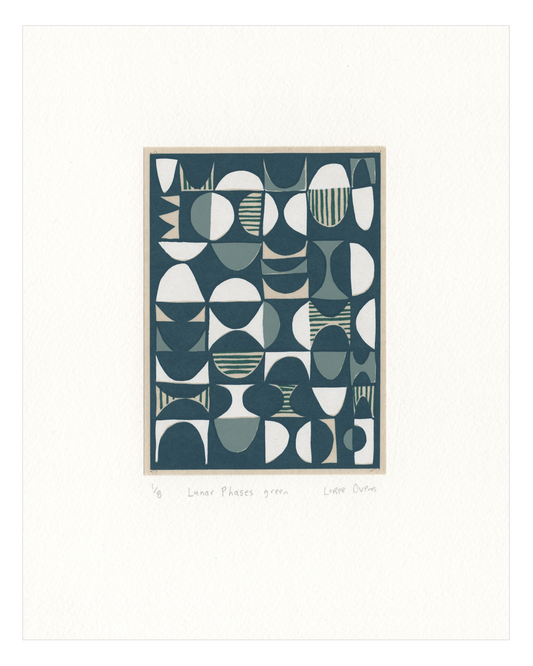 Loree Ovens, Lunar Phases green, screenprint