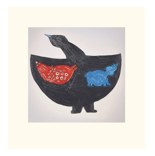 Saimaiyu Akesuk, Three Elements, 2024, etching, aquatint, paper size: 28.9” x 27.6"