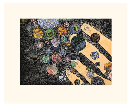 Shuvinai Ashoona, Spilling Worlds, 2025, etching & aquatint, paper size: 23.3” x 28"