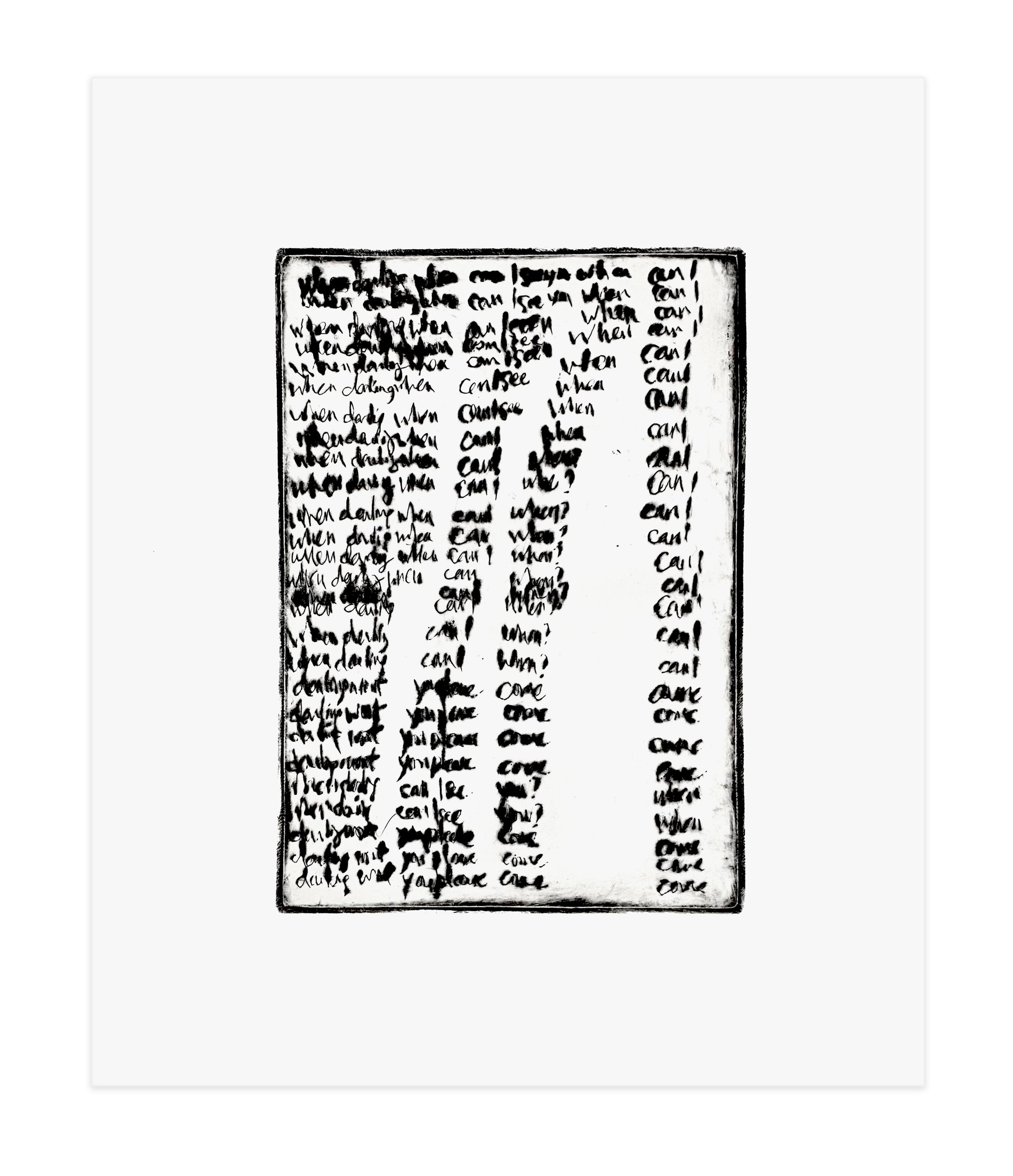 Caroline Chan, when darling when, 2023, drypoint, edition A/P, paper size: 11