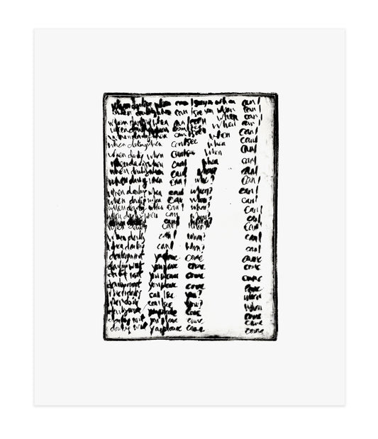 Caroline Chan, when darling when, 2023, drypoint, edition A/P, paper size: 11" x 10"