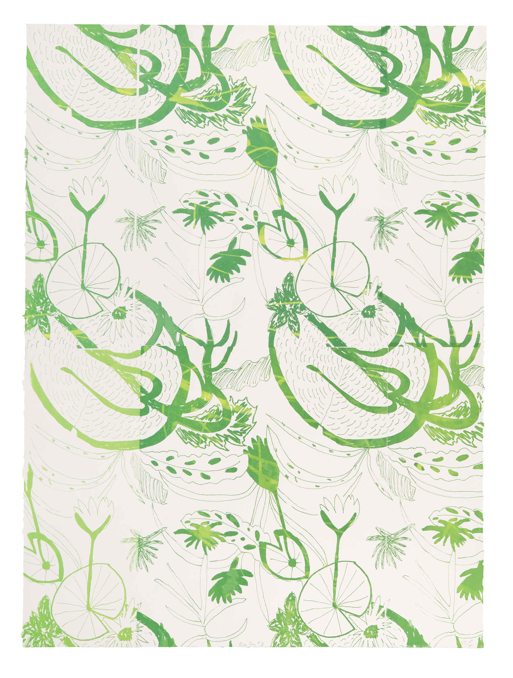 Tara Cooper, Frog Song #3, 2019, relief monotype, edition: 1/1, paper size: 29.5" x 22"