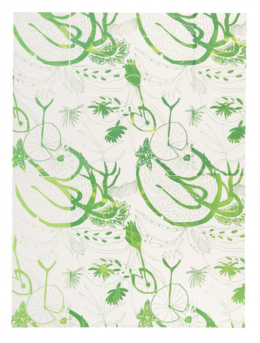 Tara Cooper, Frog Song #3, 2019, relief monotype, edition: 1/1, paper size: 29.5" x 22"