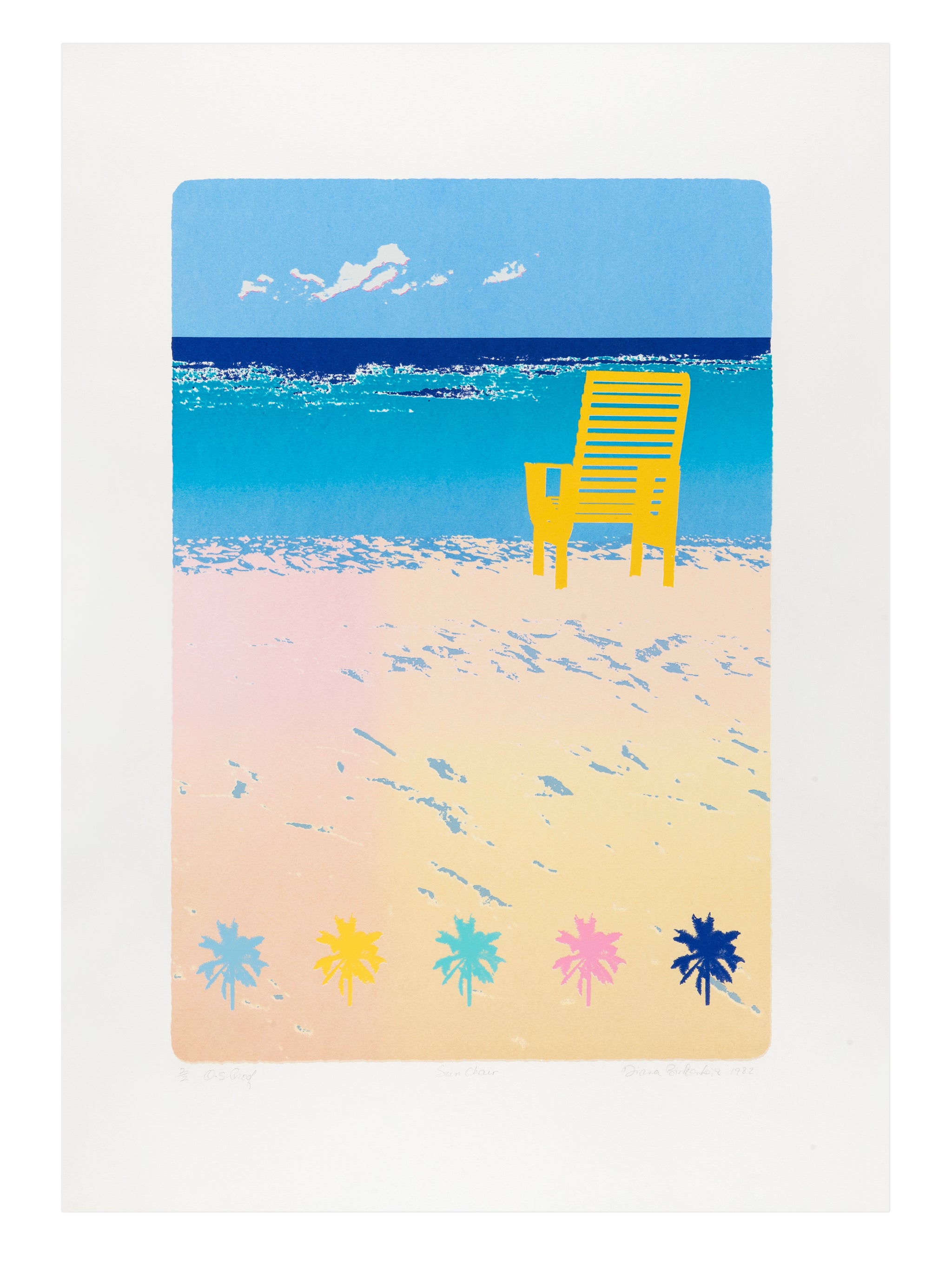 Diana Birkenheier, Sun Chair, 1982, screenprint, edition: F/P 2/2 OSP, paper size: 30