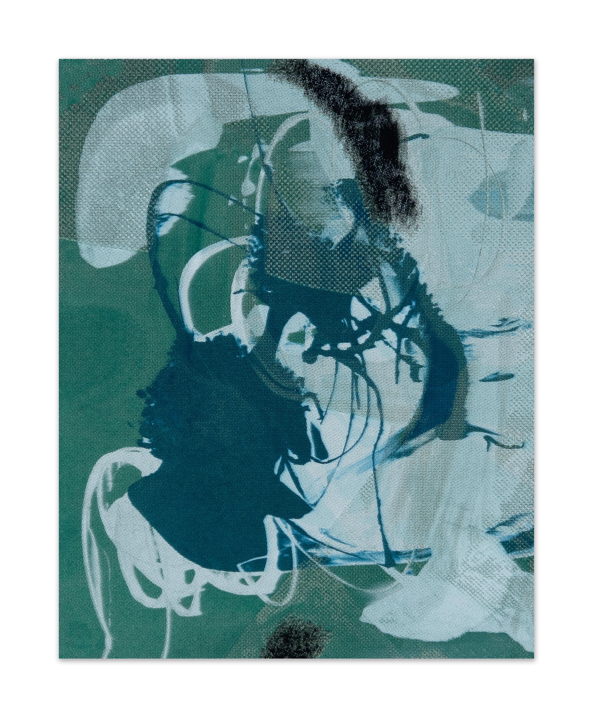 Rachael Dodgson, mini marble mac tac mono IV (green), 2024, screenprint, edition: 1/1, paper size: 10” x 8”