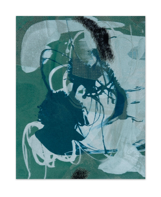 Rachael Dodgson, mini marble mac tac mono IV (green), 2024, screenprint, edition: 1/1, paper size: 10” x 8”