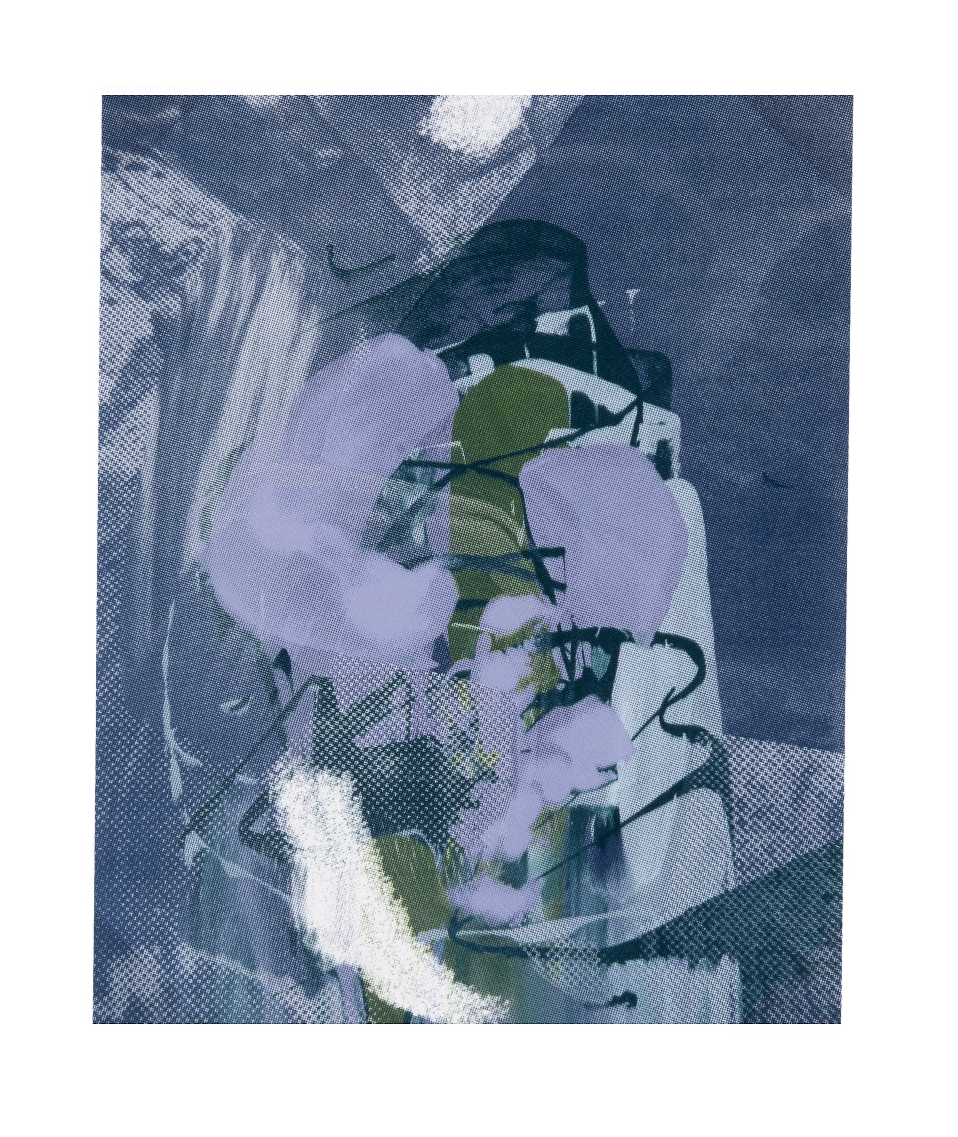 Rachael Dodgson, mini marble mac tac mono X (purple), 2024, screenprint, edition: 1/1, paper size: 10” x 8”