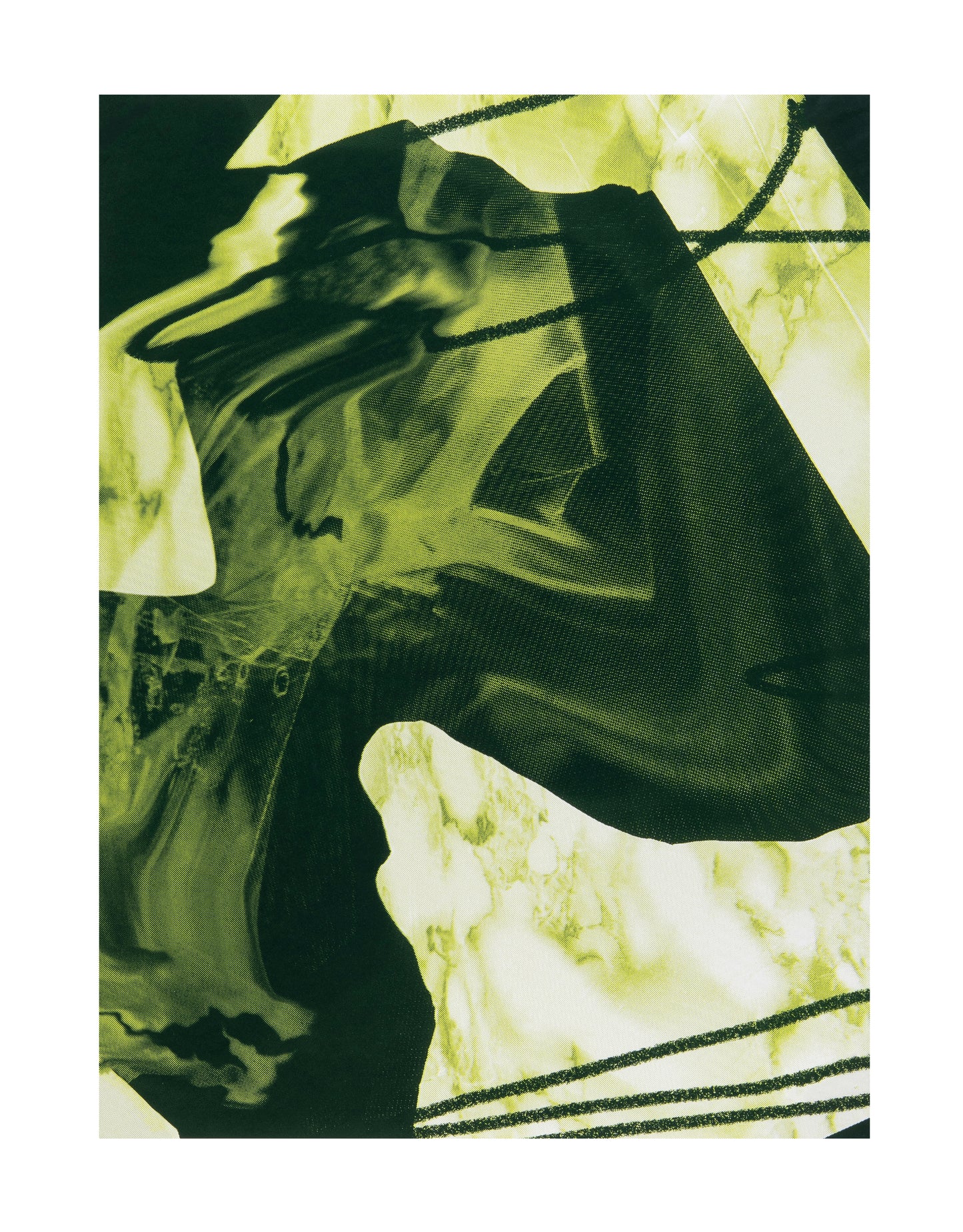 Rachael Dodgson, mid-size marble mac tac in pickle green, 2024, screenprint, edition: 1/4, paper size: 24” x 18”