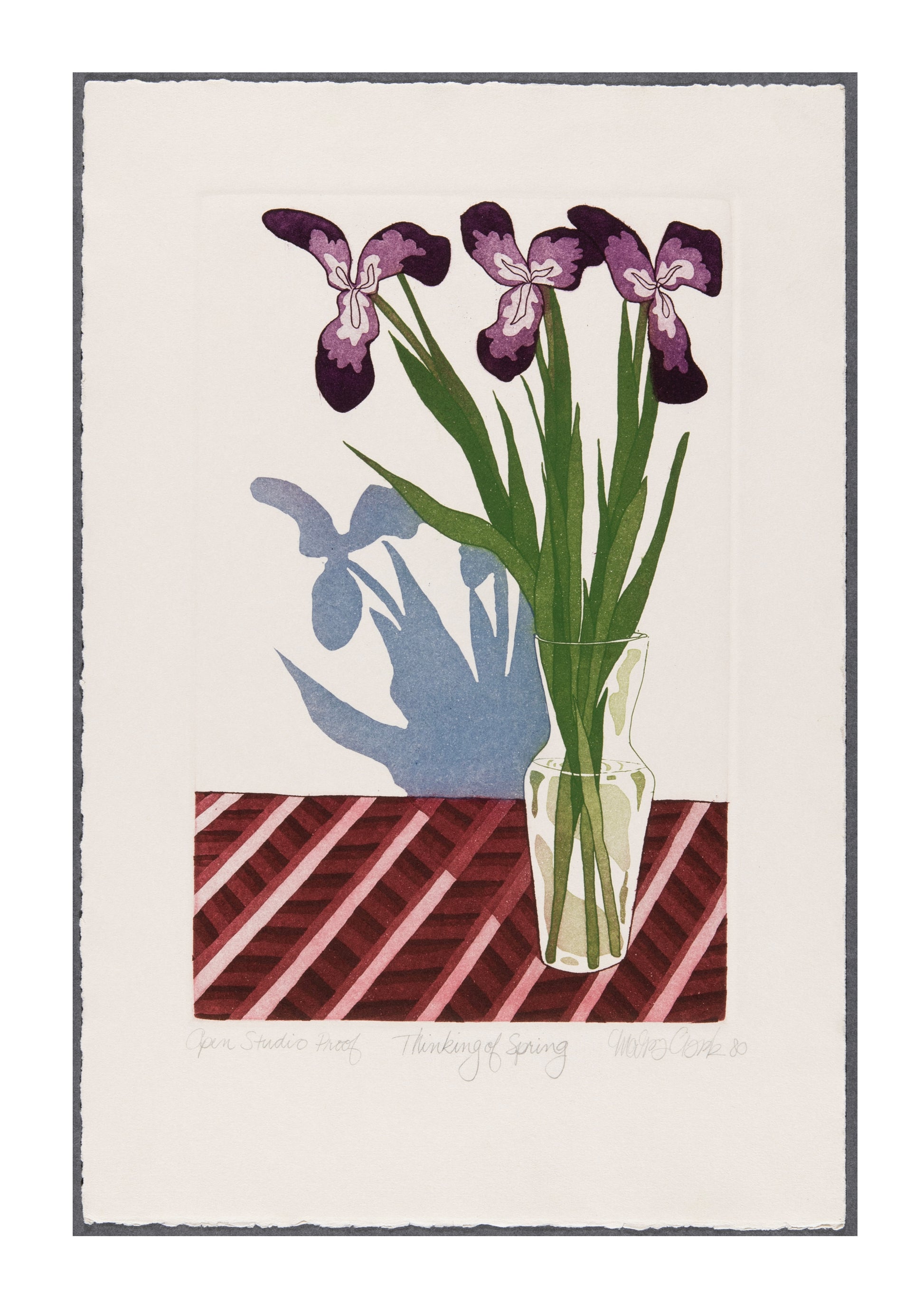 Moira Clark, Thinking of Spring, 1980, intaglio, Open Studio Proof, paper size: 16.5" x 11"