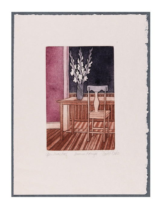 Moira Clark, Summer Moonlight, 1981, intaglio, Open Studio Proof, paper size: 15" x 11.25"
